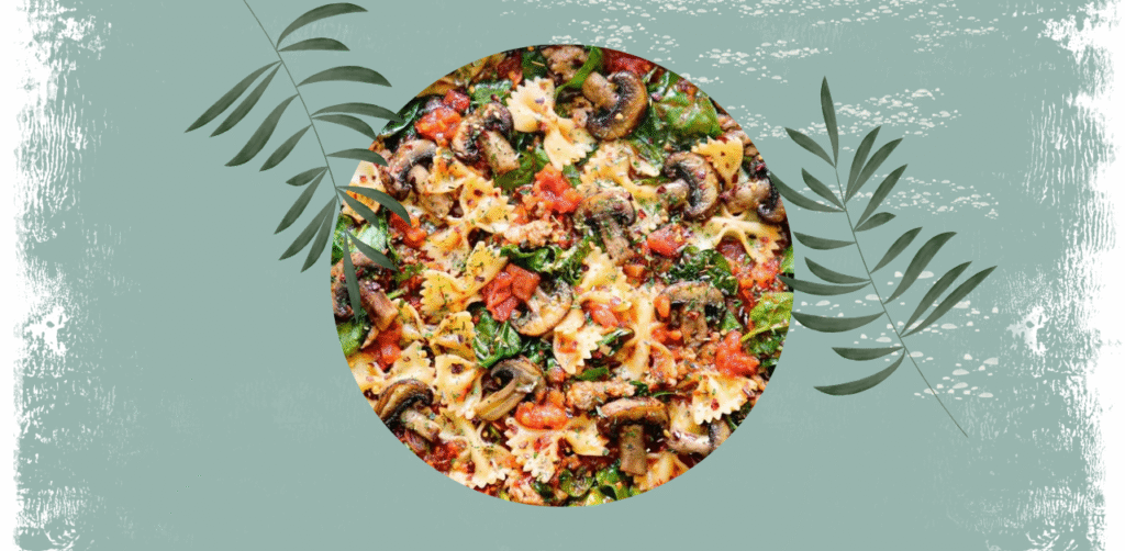 Italian Sausage Pasta with Spinach, Mushrooms, and Marinara Sauce Recipe