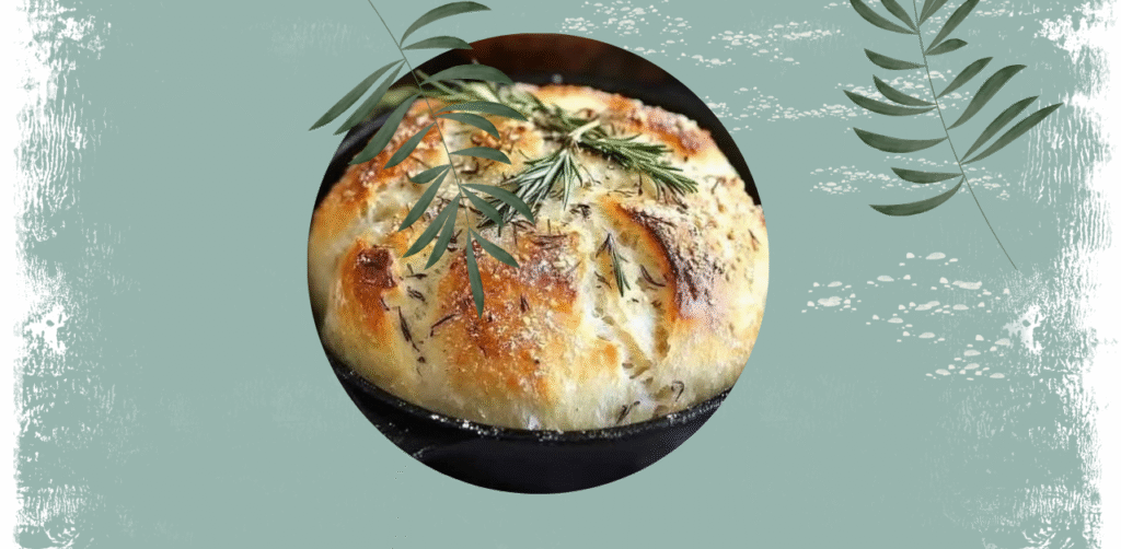 Rustic No-Knead Rosemary Garlic Bread Recipe