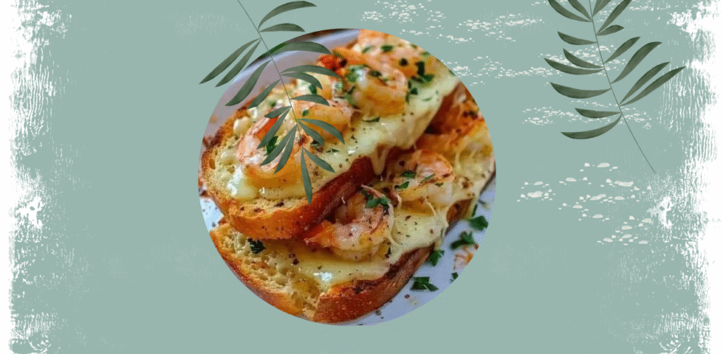 Cheesy Garlic Bread Shrimp Grilled Cheese Recipe