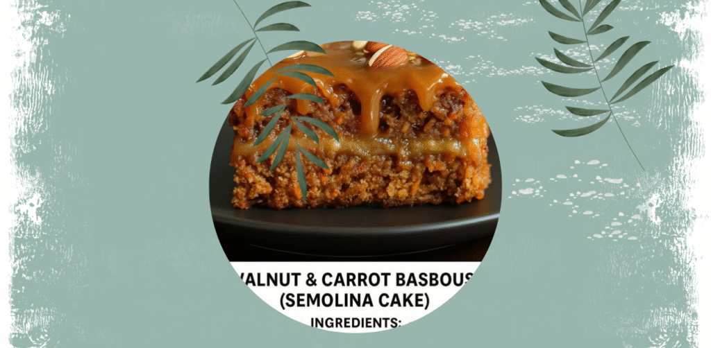 Walnut & Carrot Basbousa (Semolina Cake)Recipe