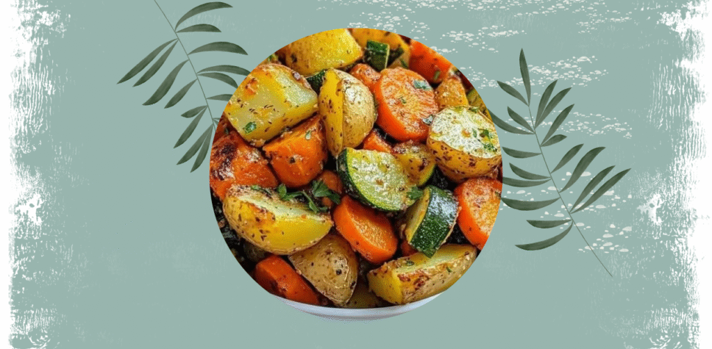 Garlic Herb Roasted Potatoes, Carrots, & Zucchini Recipe
