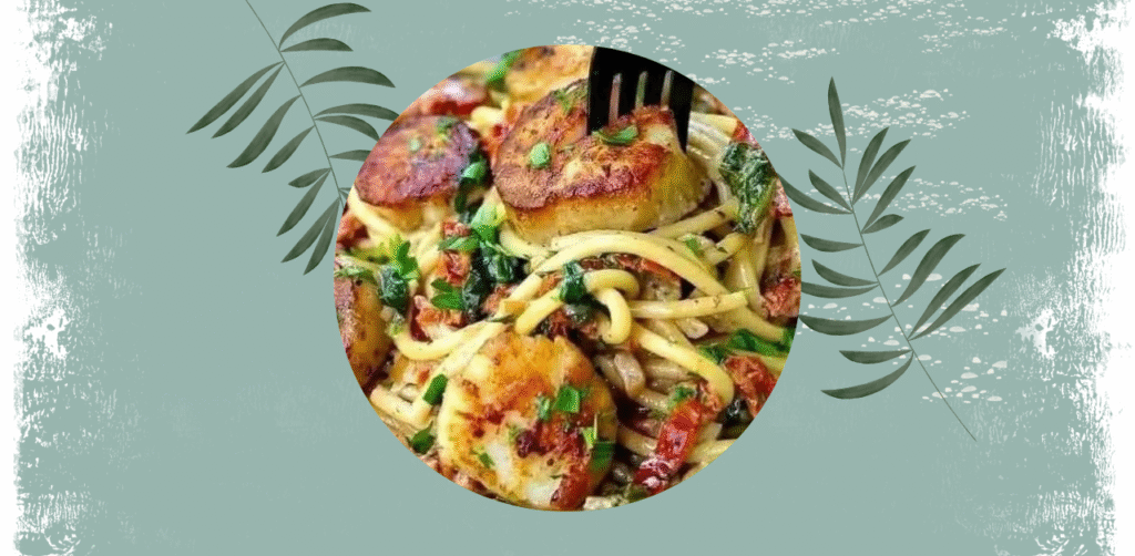 Creamy Tuscan Spaghetti with Jumbo Scallops Recipe
