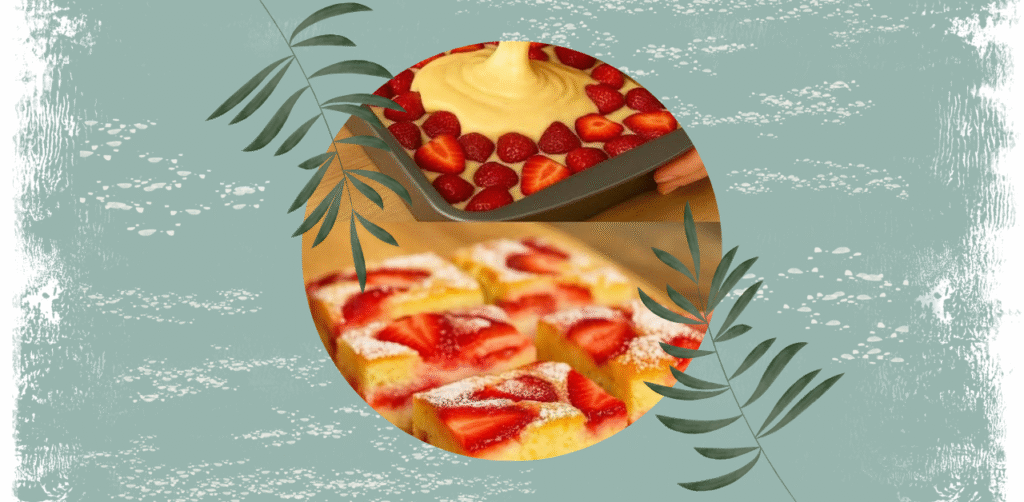 Fresh Strawberry Cake Squares Recipe