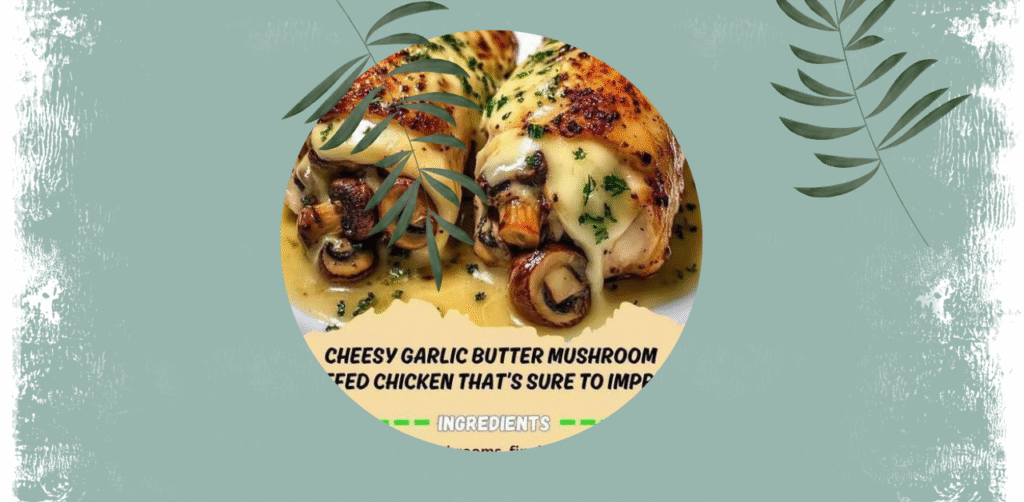 Cheesy Garlic Butter Mushroom Stuffed Chicken Recipe