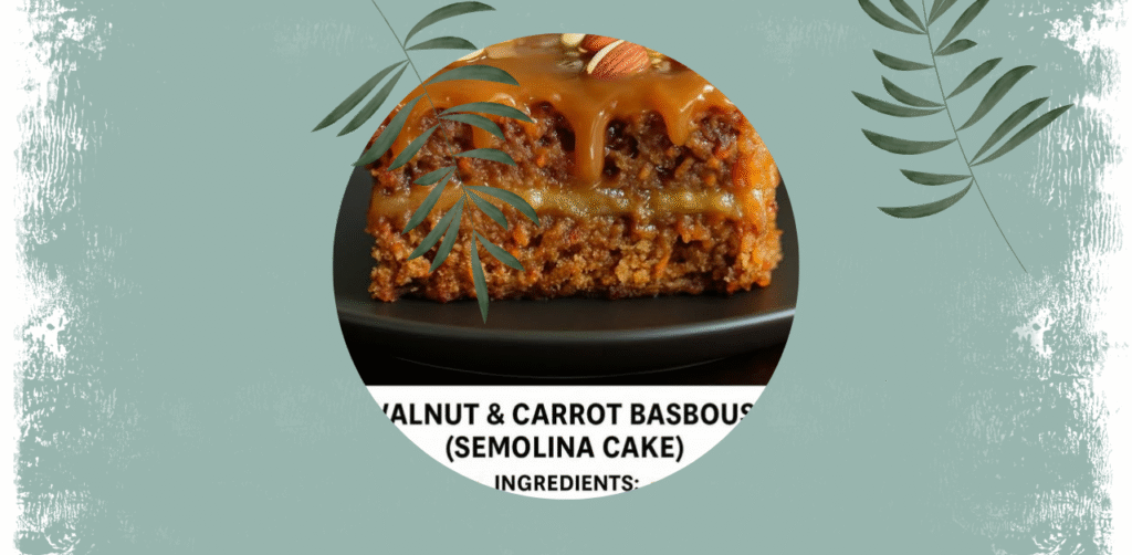 Walnut & Carrot Basbousa (Semolina Cake) Recipe