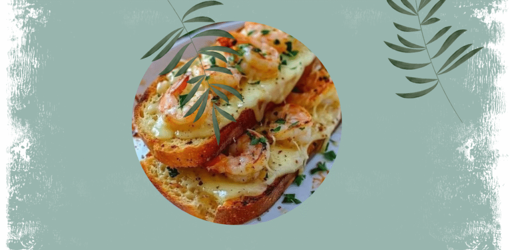 CHEESY GARLIC BREAD SHRIMP GRILLED CHEESE Recipe