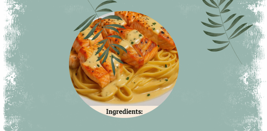 CREAMY GARLIC BUTTER SALMON PASTA Recipe