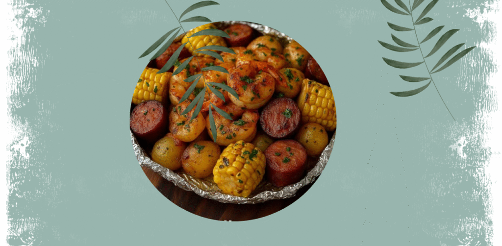 Shrimp, Corn, Potatoes, and Smoked Sausage Foil Pack