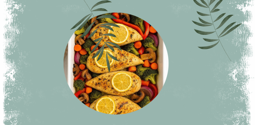 Oven-Baked Lemon Garlic Chicken with Vegetables Recipe