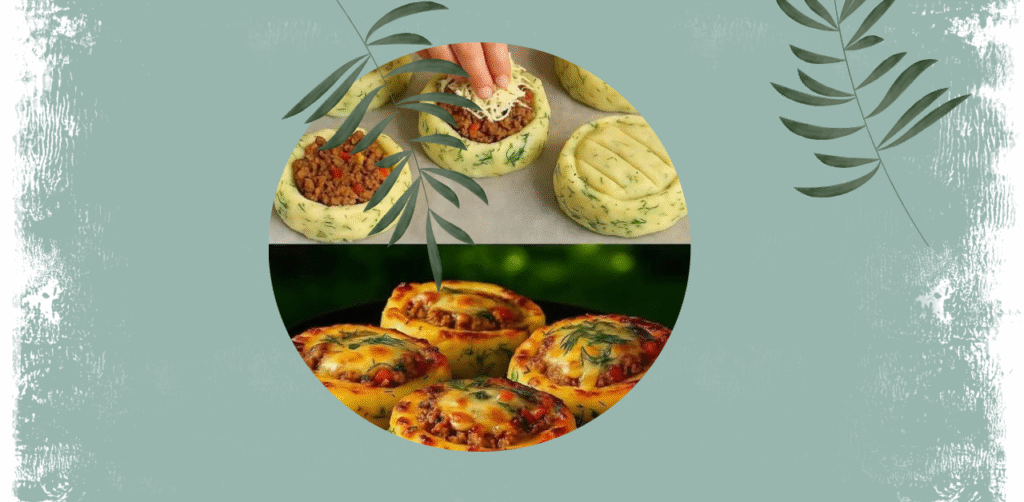 Stuffed Mashed Potato Nests with Savory Beef and Mozzarella