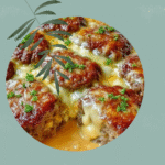 Cheesy Baked Meat Patties in Creamy Sauce