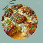 Cheesy Baked Meat Patties in Creamy Sauce