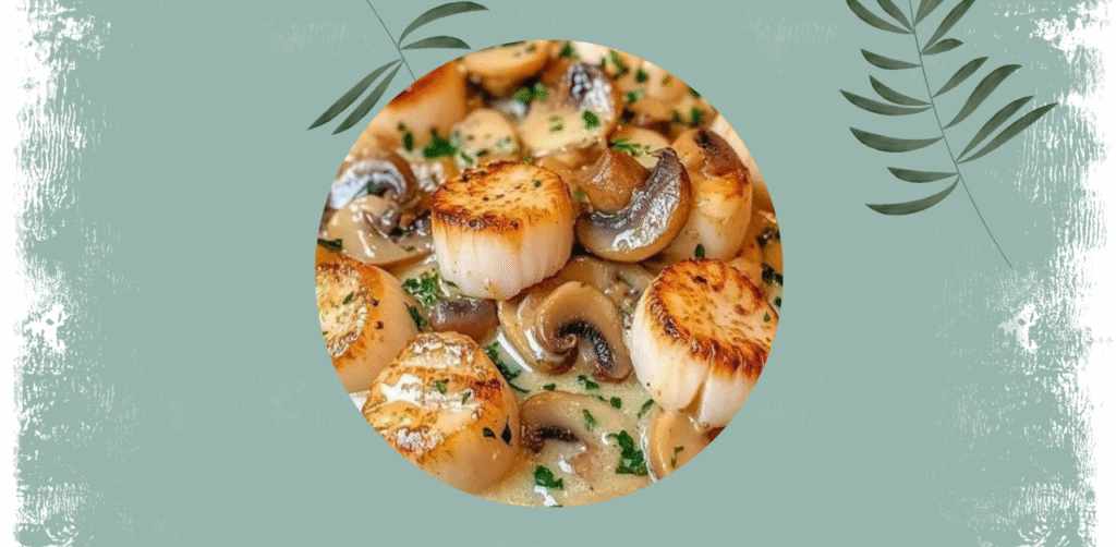 Seared Scallops in Creamy Mushroom Sauce