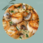 Seared Scallops in Creamy Mushroom Sauce